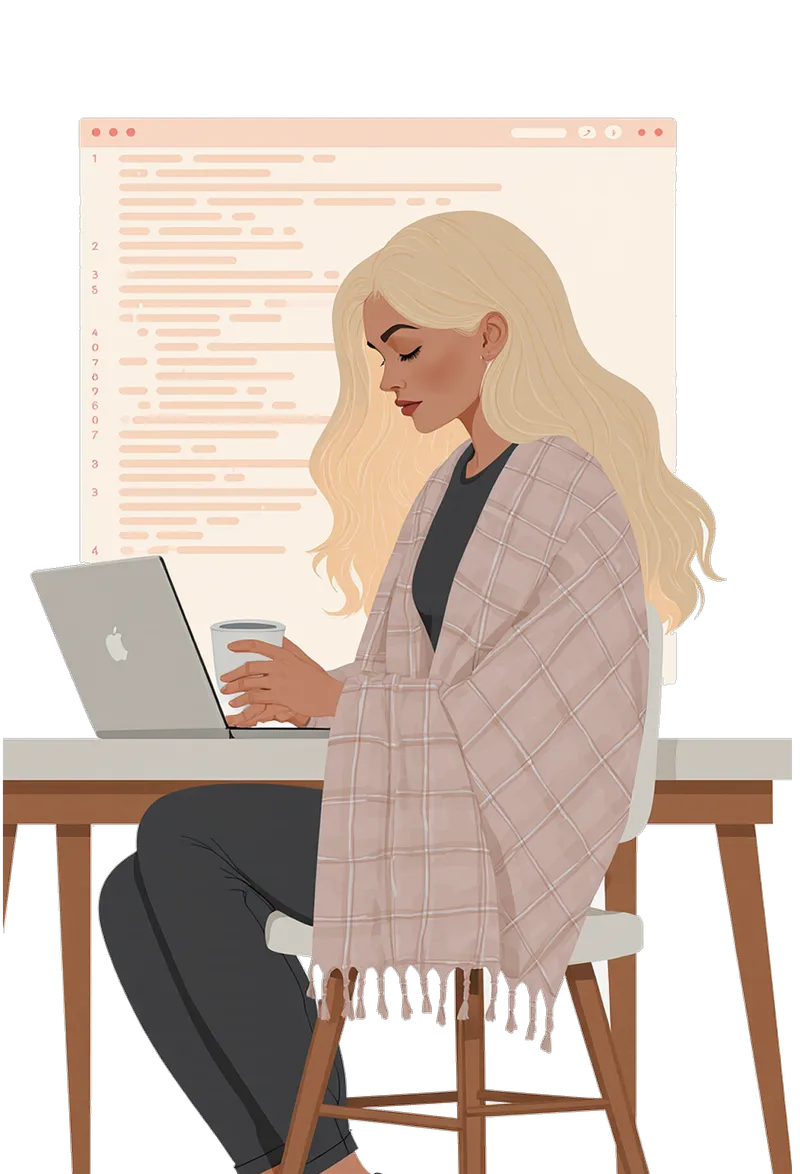 Дівчина за ноутбуком